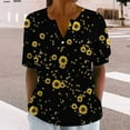 thumbnail image 5 of Bovemsi Women's Short Sleeved T Shirt V Neck Top Fashionable Casual Short Sleeved Shirt, Yellow Women's Summer Short Sleeve T-Shirts, XL, 5 of 9