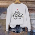 thumbnail image 2 of larppty Merry Christmas Sweatshirt for Women Xmas Long Sleeve Top Winter Holiday Letter Print Pullover (Light Gray, S), 2 of 3