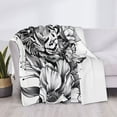 thumbnail image 3 of Naloa Tiger Butterfly Floral Art Flannel Fleece Throw Blanket for Bed Couch, Thick Blanket - All Seasons Suitable for Women, Men and Kids-40"x30", 3 of 6
