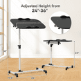 thumbnail image 4 of MoNiBloom Rolling Desk Mobile Portable Laptop Stand 360° Rotatable Panel Adjustable Height 59''-89'' Overbed Sofa Table Cart, White, 4 of 8