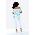 thumbnail image 5 of Women's Hawaiian Off-Shoulder Ruffle Muumuu Top in Pacific Palm White 2XL, 5 of 5