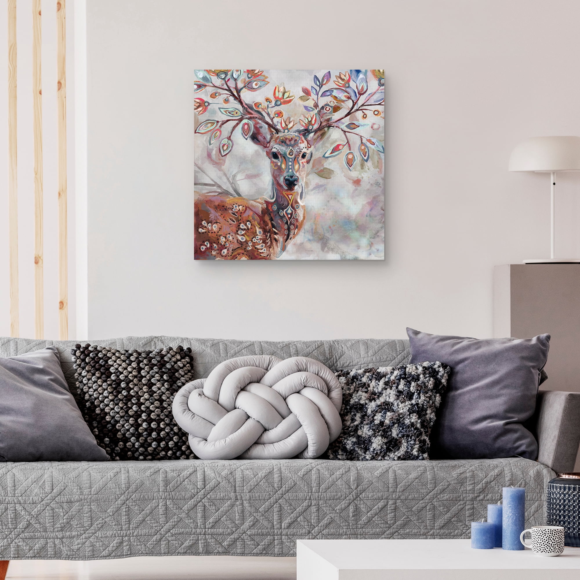 Boho Deer by Studio Arts Canvas Art Print