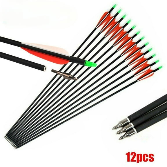 Cocobaby 12X Archery 28 inch Carbon Arrows 7.8mm SP 500 For Compound Recurve Bow Hunting