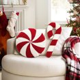 thumbnail image 5 of Fankiway 21.6" x 9.8" Red and White Candy Cane Cotton Throw Pillow, 5 of 7