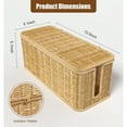 thumbnail image 3 of Cable Management Box - 1pc Handwoven Imitation Rattan Cord Hider with Lid & 2 Open Slots, for TV, Computer, USB Hub to Hide Power Strips & Cords, 3 of 6