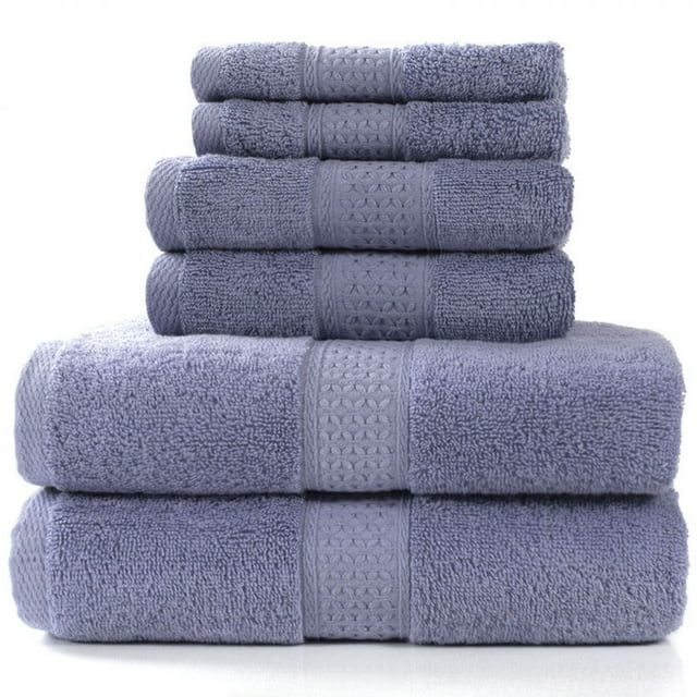 Juego de toallas ultra suaves de 6 piezas: 100 % algodón, contiene 2 toallas de baño extra grandes de 140 x 70, 2 toallas de mano de 34 x 75 y 2 toallas de cara de 33 x 33.
