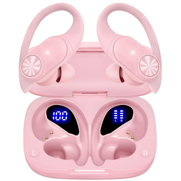Bluetooth Headphones Wireless Earbuds 80 Hours Playtime Wireless Charging Case Digital Display Sports Earbuds with Ear Hook Deep Bass IPX7 Waterproof Over-Ear Headphones Helen's Store
