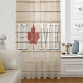 thumbnail image 5 of Canada Maple Home Sheer Curtains 63 Inches Long, Red Leaf Vintage Farmhouse Grey Wooden Light Filering Curtains, Breathable Simi Curtain Privacy Drapes for Living Room Bedroom Window Treatment, 5 of 9