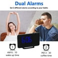 thumbnail image 6 of Radio projection alarm clock large screen LED display electronic clock curved double alarm clock desk clock, 6 of 6