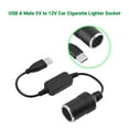 thumbnail image 2 of USB A Male to 12V Car Cigarette Lighter Socket Female Converter for GPS Dashcam, 2 of 6