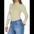 thumbnail image 3 of Camisetas de Larga para Mujer, Ropa Interior Térmica Básica de Otoño, Ropa de Invierno Champán 4XL, 3 of 10