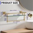 thumbnail image 2 of Estante de vidrio para baño con toallero SFGSOWOR, oro cepillado, 2 of 8
