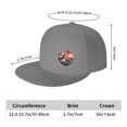 thumbnail image 2 of DouZhe Flat Brim Cap Snapback Hat, Rétro Japonais Vagues Imprime Réglable Gris Adulte Baseball Cap, 2 of 6