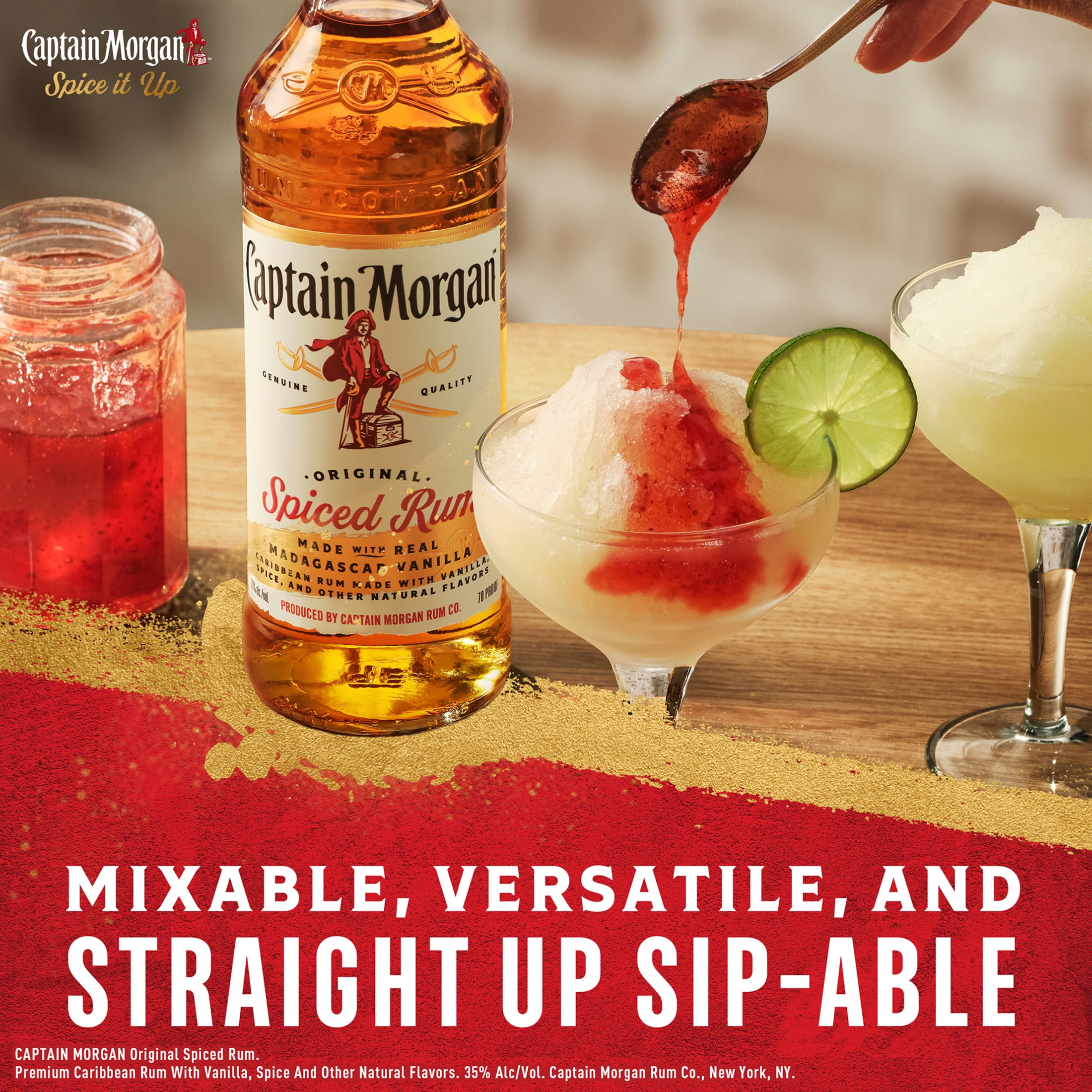 Captain Morgan Original Spiced Rum, 1.75 L Bottle, 35% ABV