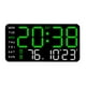 thumbnail image 4 of Reloj despertador digital con pantalla grande y brillo ajustable de 5 niveles. Luz verde, 4 of 9