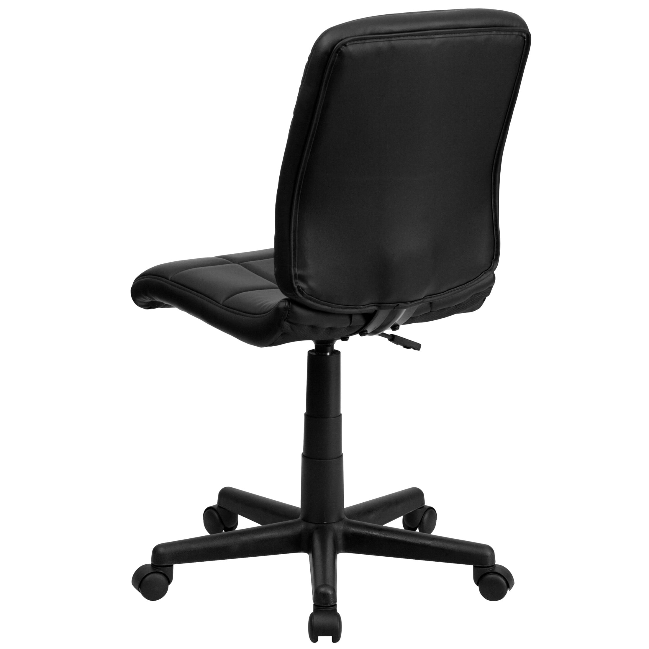 Flash Furniture Clayton Mid-Back Tufted Vinyl Upholstered Swivel Desk Chair with Padded Seat, Black
