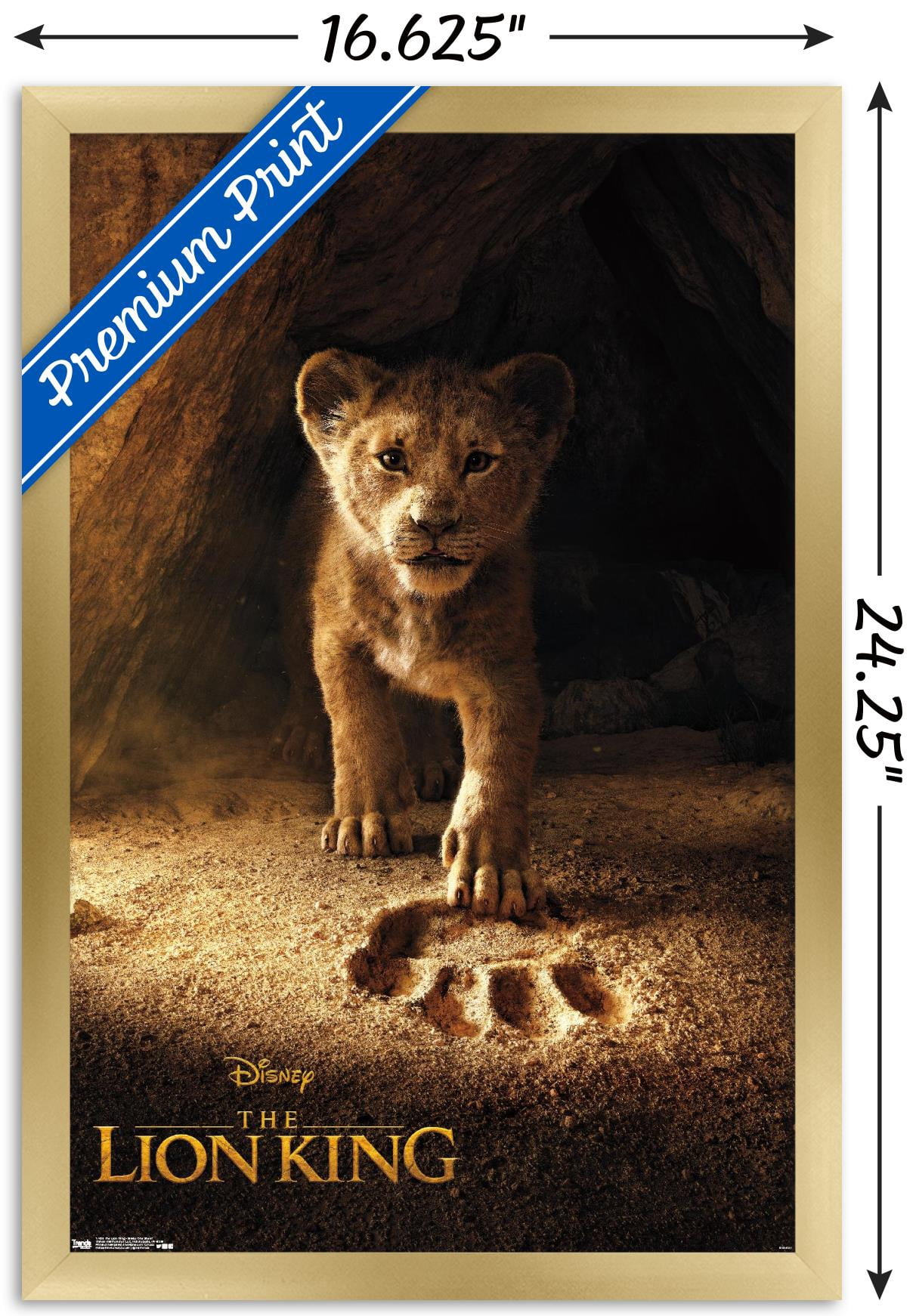 Disney The Lion King - Simba One Sheet Wall Poster, 14.725" x 22.375", Framed