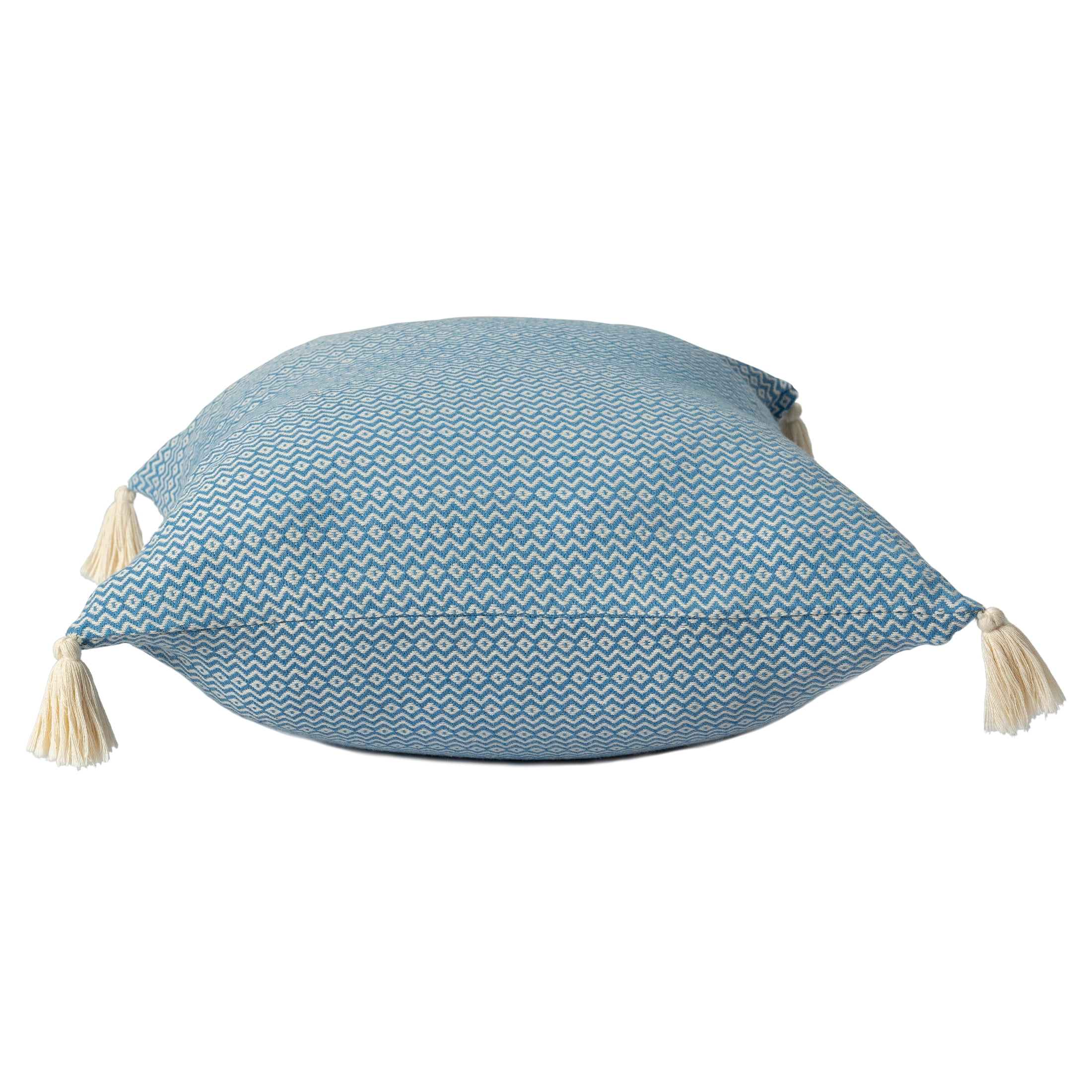Ox Bay Sasha 18" x 18" Blue Chevron Stripe Turkish Cotton Adult Decorative Throw Pillow
