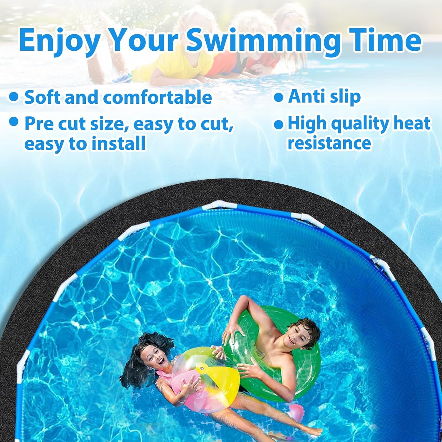Round Pool Liner Pad for Above Ground Pool, 10ft Pool Ground Mat Under Pool Pad for Pool Bottom, Prevent Punctures, Extended Liner Life