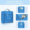 thumbnail image 3 of Toiletry Bag, Makeup Bag, Extra Large Toiletries Bag for Women and Men with Hanging Hook, Water-resistant Organizer Bag, Shower Bag for Essentials, Upgraded Blue, 3 of 7
