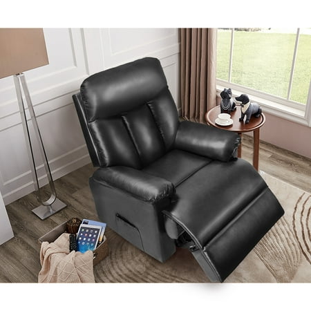 Black Leather Match Recliner - Merax Power Lift Chair Electric Recliner PU Leather Lift Recliner Chair Heavy Duty Steel Reclining Mechanism, Black