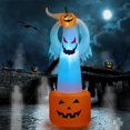 thumbnail image 2 of Halloween Inflatable Decorations - 6FT Ghost with Pumpkin for Halloween Decorations Outdoor Inflatables Toys - Halloween Party Decorations with Color LED Light,in for Holiday/Party/Yard/Garden, 2 of 7