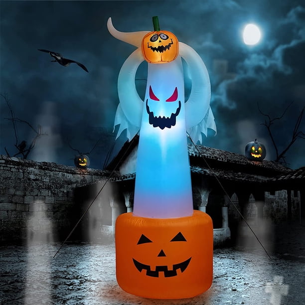 Halloween Inflatable Decorations - 6FT Ghost with Pumpkin for
