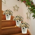 thumbnail image 5 of Moocorvic Christmas Artificial Poinsettias Bouquet 7 Heads 12.6'' Velvet Faux Plant, Christmas Flowers for Home Porch Garden Indoor Outdoor Xmas Tree Decorations, 5 of 6