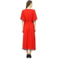 thumbnail image 6 of Bimba Women's Rayon Long Kaftan Dress With Pom Pom Designer Chic Maxi Caftan, 6 of 9