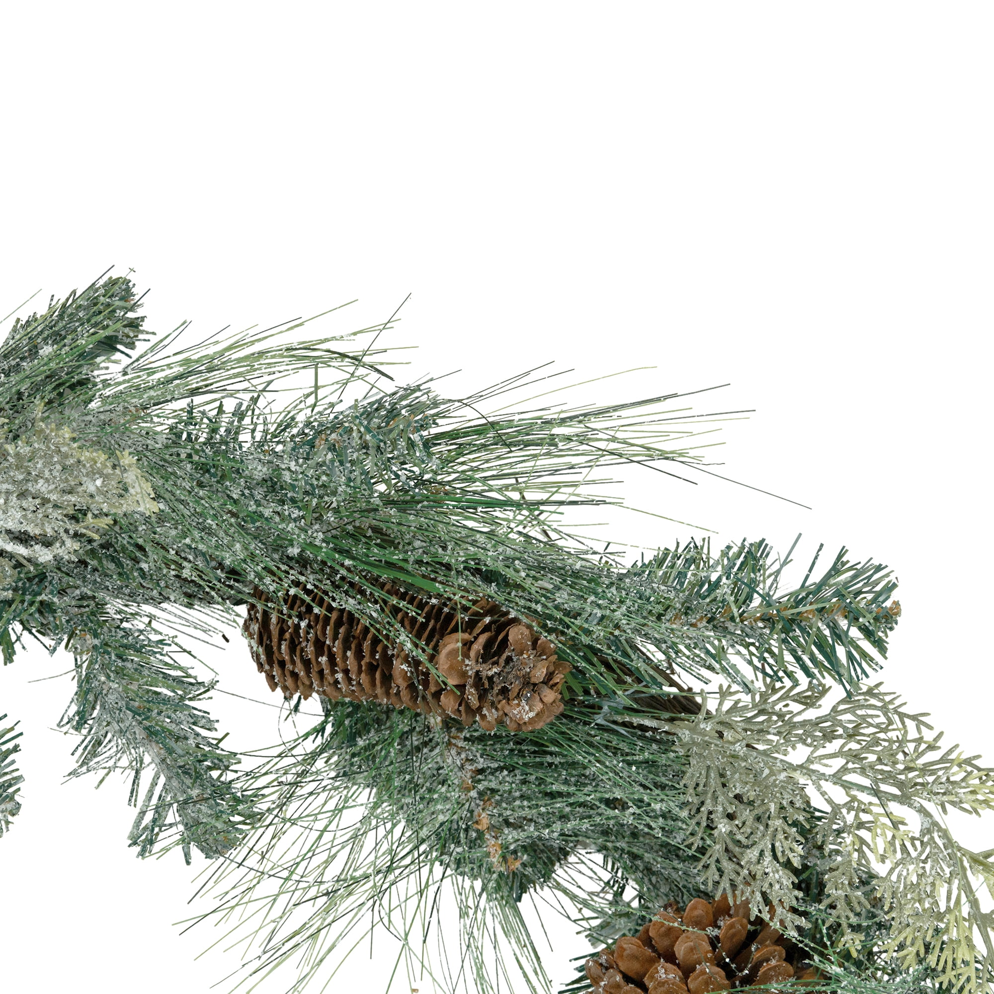 6' x 14" Artificial Mixed Pine with Pine Cones and Gold Glitter Christmas Garland - Unlit