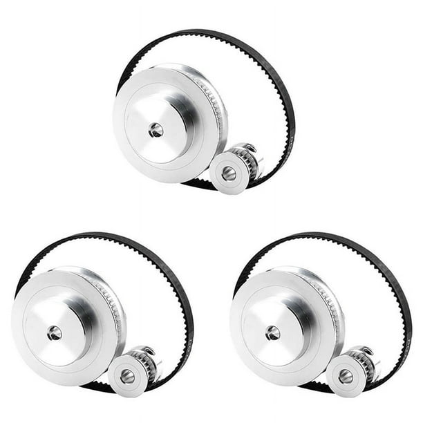 3X Polea de Correa de Distribución GT2 60 Dientes 20 Dientes 5 mm Reducción 1: 3 de Correa 6 mm