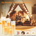 thumbnail image 3 of Yunkctuk Flameless Candles with Remote, Battery Operated Flickering Flameless Candles, LED Candles with Timer 2/4/6/8H,Ivory, with Realistic LED Candles Set of 5（Approx. D2×H4" 5" 6" 7" 8"）, 3 of 7