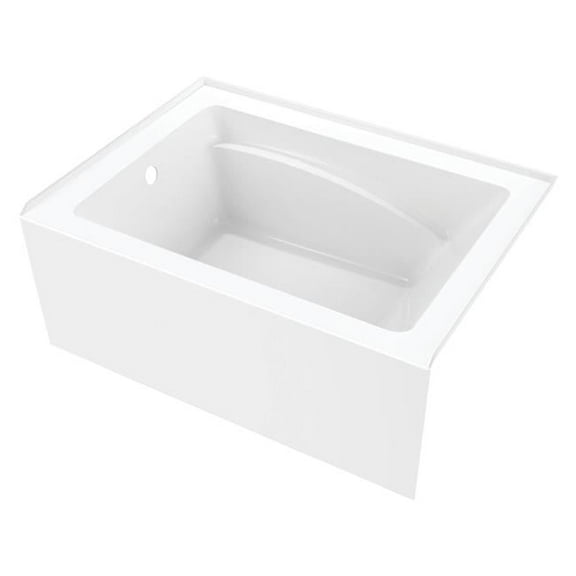 Ambry 48 in. Acrylic Alcove Tub with Left Hand Drain, Glossy White