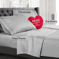 thumbnail image 2 of Nestl Bedding Premium 1800 Deep Pocket 4 Piece Bed Sheet Set - Hotel Luxury Double Brushed Microfiber Sheets - Wrinkle, Fade, Stain Resistant - Hypoallergenic, Queen - Silver, 2 of 6