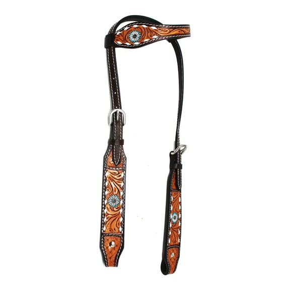 Horse Western Floral Tooled Show Tack Laced One Ear Bridle 78HR39HA