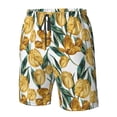 thumbnail image 6 of Uemuo Yellow Tulips Pattern Men's Swim Trunks Hawaiian Beach Bathing Suit Swimsuits Beach Quick-Dry Shorts with Pockets-Medium, 6 of 9