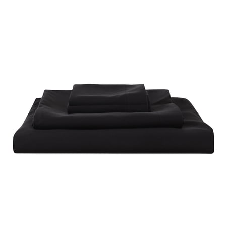 MAINSTAYS ALL IN ONE REVERSIBLE COMFORTER AND SHEET SET- 7 PIECE, KING, RED AND BLACK STRIPE