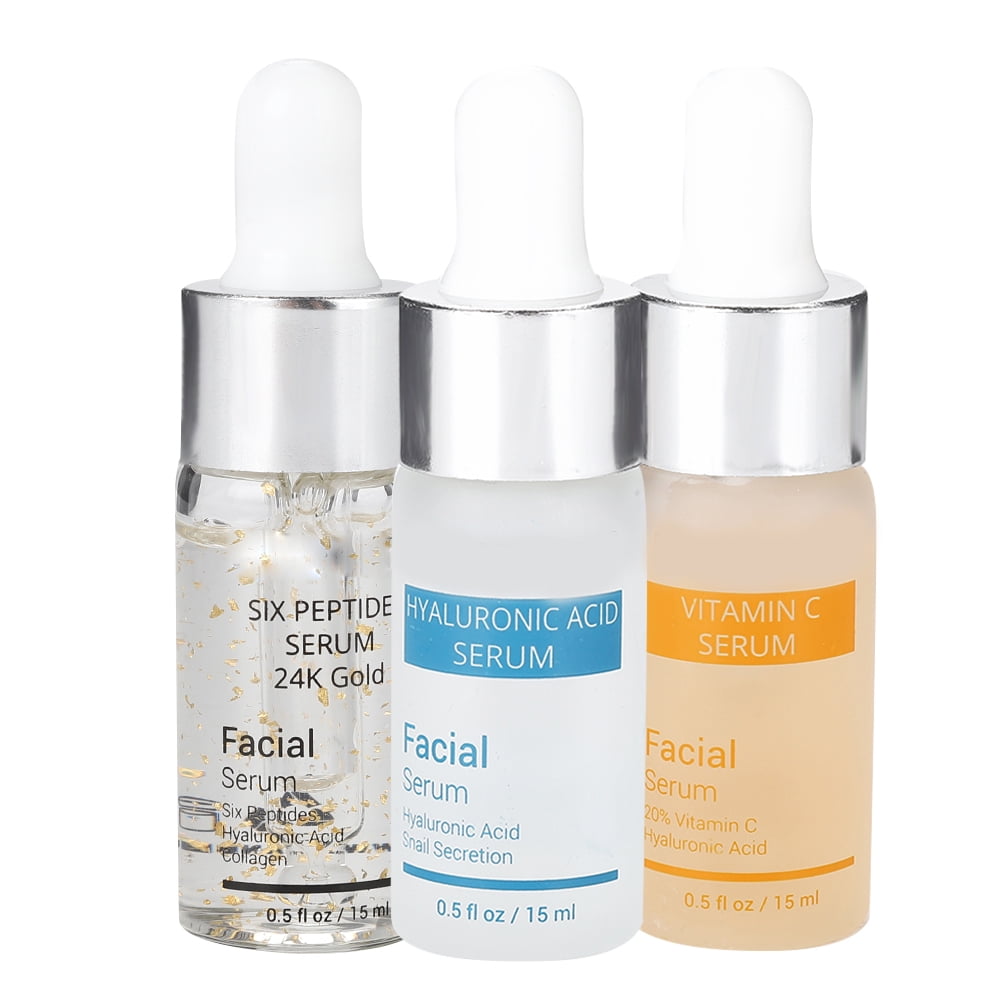 Cergrey Skin Moisturizing Serum,LANBENA Hyaluronic Acid Serum + Vitamin C Serum + Six Peptides Serum 24K Gold Anti-aging, Skin Firming Serum