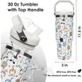 thumbnail image 3 of 30 oz Flip Straw Tumbler with Top Handle Insulated Resuable Vacuum Tumbler with Flip Straw and Handle for Home Office Car Dishwasher Safe Cat, 3 of 6