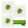 thumbnail image 3 of Jolitee Decorative Hemstitch Cocktail Napkins, 6"x6" Washable Linen-Like Cloth Napkins, Handmade for Entertaining and Everyday Use (Monstera), 3 of 9