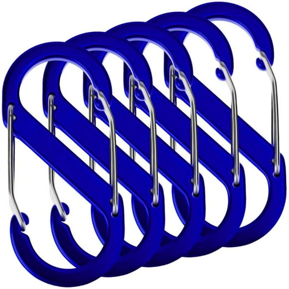 Mosquetón Tipo S VentDepot TwinLockBlue 5Pzas 10kg Bloqueo Automático Azul Aleación de Aluminio