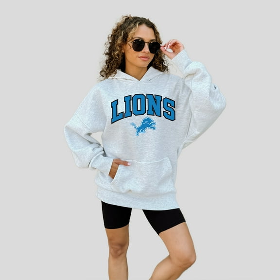 Women's Gameday Couture  Ash Detroit Lions Fan Edition Premium Weight Hoodie
