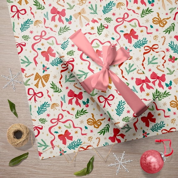 Gift Wrapping Paper Roll 58" x 23", Printed Gift Wrap, Easy Cut & Fold, Durable Paper for Birthday, Holiday, Party and DIY Crafts,1 Roll