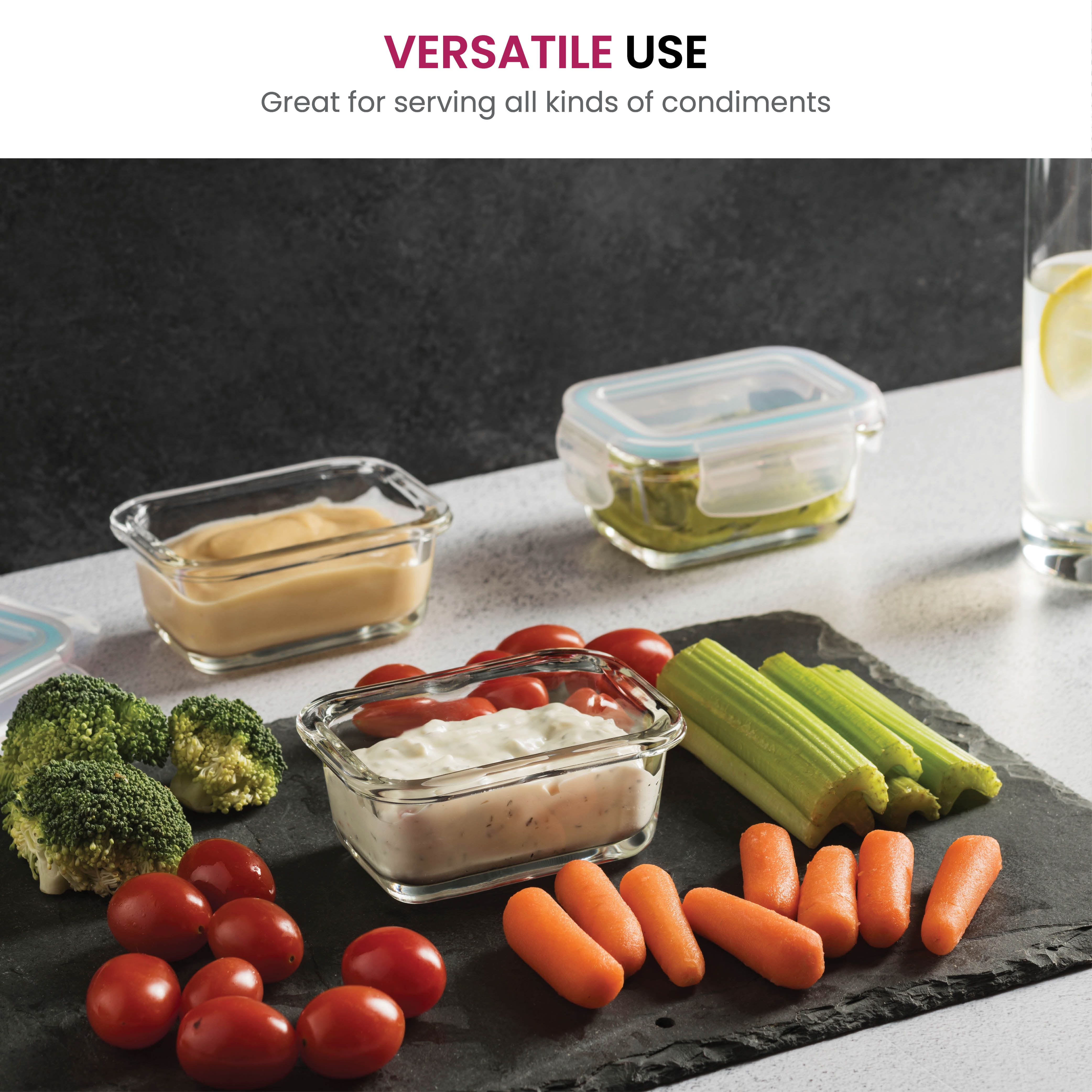 Superior Glass Baby Food Storage Containers - 6 Pack - 5 Oz Containers with Airtight BPA-Free Locking Lids - Baby Food containers - Microwave & Dishwasher Safe - Small Containers for Snacks Dips etc
