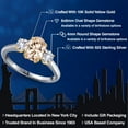 thumbnail image 2 of Gem Stone King 925 Silver and 10K Yellow Gold Peach Morganite and White Created Sapphire Engagement Ring for Women | 1.50 Cttw | Oval 8X6MM | Gemstone October Birthstone | Size 5, 2 of 6