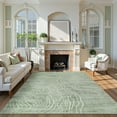 thumbnail image 2 of Machine Washable Modern Abstract 6x9 Area Rug, Non Slip Large Bedroom Living Room Nursery Girl Rug Minimalist Wave Striped Neutral Boys Rug, Carpet for Dining Room Playroom(Sage Green,6'x9'), 2 of 9