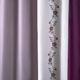 thumbnail image 4 of Chezmoi Collection Linnea 4-Piece Luxury Purple/Lavender/Gray Cherry Blossom Floral Embroidery Window Curtain Panel Set with Sheer Backing Valance Tassels, 120 inch x 84 inch, 4 of 9