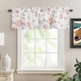 thumbnail image 2 of Pink Rose Rod Pocket Curtain Valance, Modern Simple Romantic Flowers Floral Leaves Farmhouse Window Valance for Living Room, Bedroom, Kitchen 60"W x 18"L, 2 of 9