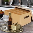 thumbnail image 6 of 2 Pack Corrugated Cardboard Moving Boxes with Handles and Lids for Wine Glasses and Dishware, 6 of 7