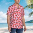 thumbnail image 3 of Fotbe Strawberry Camisa Hawaiana para Hombre Unisex – Camisa Casual de Verano con Botones de Manga Corta de Algodón y Lino,Medium, 3 of 7